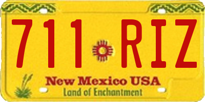 NM license plate 711RIZ
