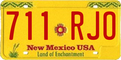 NM license plate 711RJO