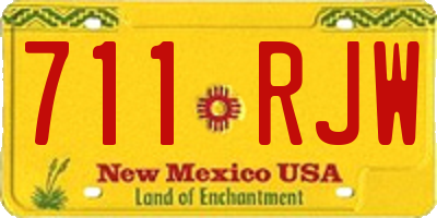 NM license plate 711RJW