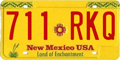 NM license plate 711RKQ