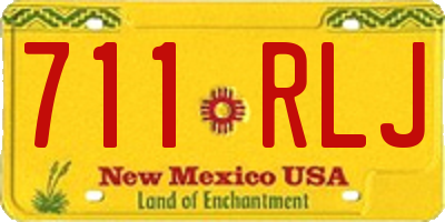 NM license plate 711RLJ