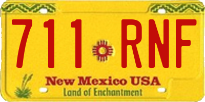 NM license plate 711RNF