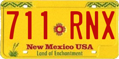 NM license plate 711RNX
