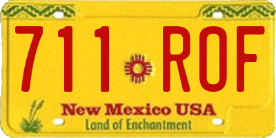 NM license plate 711ROF