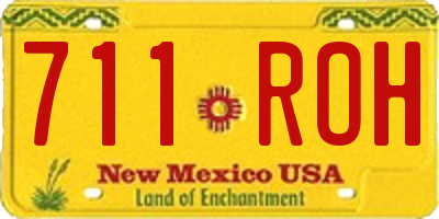 NM license plate 711ROH