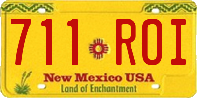 NM license plate 711ROI