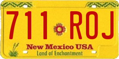 NM license plate 711ROJ