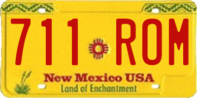 NM license plate 711ROM