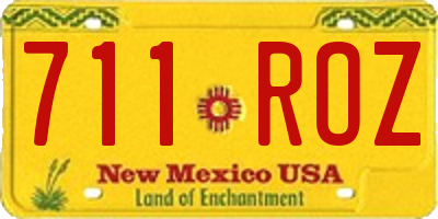 NM license plate 711ROZ