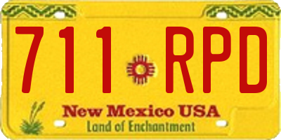 NM license plate 711RPD