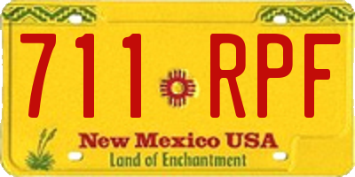 NM license plate 711RPF
