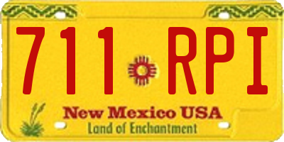 NM license plate 711RPI