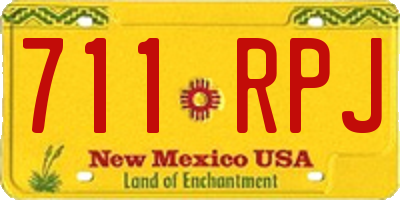 NM license plate 711RPJ
