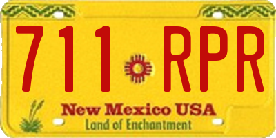 NM license plate 711RPR