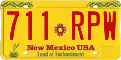 NM license plate 711RPW