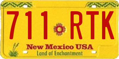NM license plate 711RTK