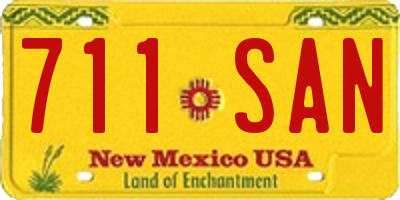 NM license plate 711SAN