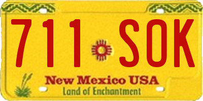 NM license plate 711SOK