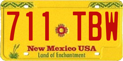 NM license plate 711TBW