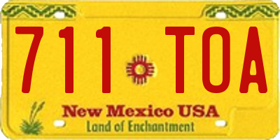 NM license plate 711TOA