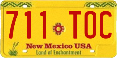 NM license plate 711TOC