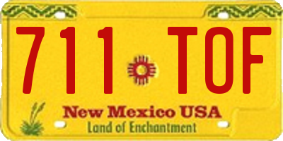 NM license plate 711TOF