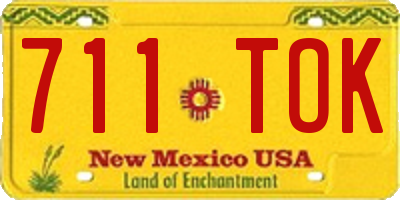 NM license plate 711TOK