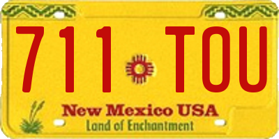 NM license plate 711TOU