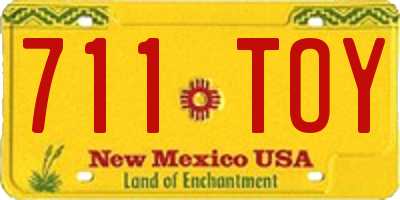 NM license plate 711TOY
