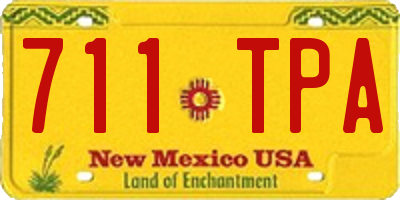 NM license plate 711TPA