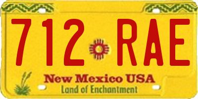 NM license plate 712RAE