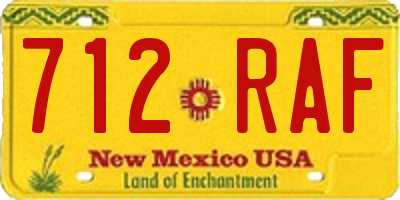 NM license plate 712RAF