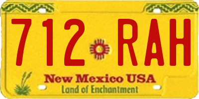 NM license plate 712RAH