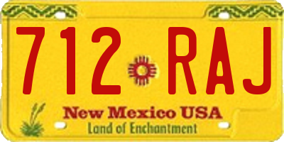 NM license plate 712RAJ