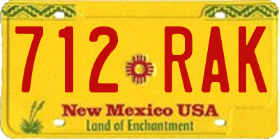 NM license plate 712RAK