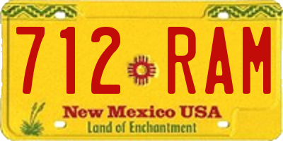 NM license plate 712RAM