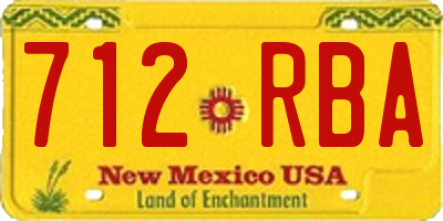 NM license plate 712RBA
