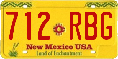 NM license plate 712RBG