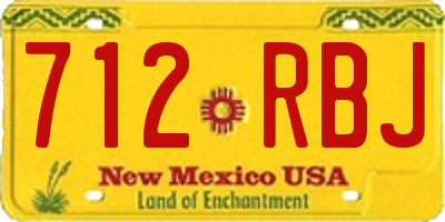 NM license plate 712RBJ