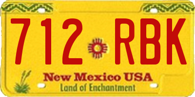 NM license plate 712RBK