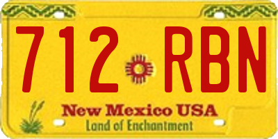 NM license plate 712RBN