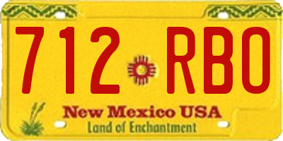 NM license plate 712RBO