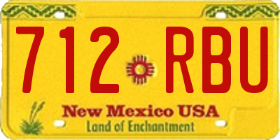 NM license plate 712RBU
