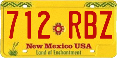 NM license plate 712RBZ