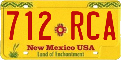NM license plate 712RCA