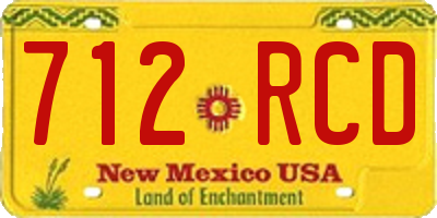 NM license plate 712RCD