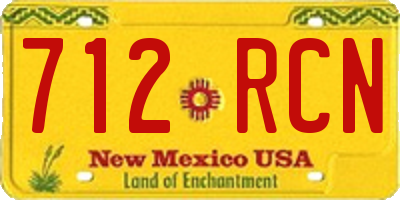 NM license plate 712RCN