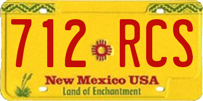 NM license plate 712RCS