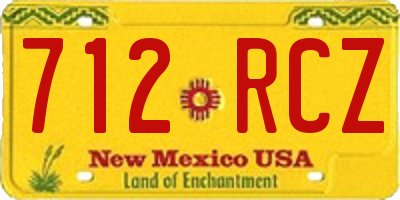 NM license plate 712RCZ