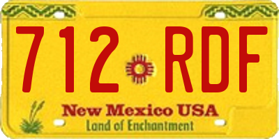 NM license plate 712RDF